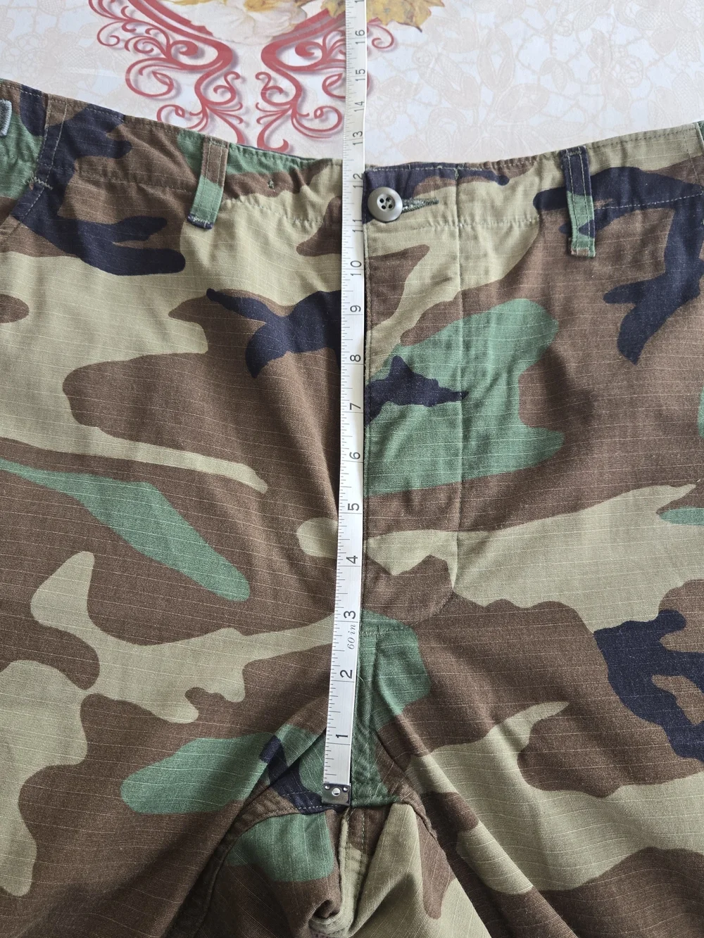 US Military Woodland Camo BDU Trousers Pant MEDIUM LONG Ripstop 8415-01-390-8946
